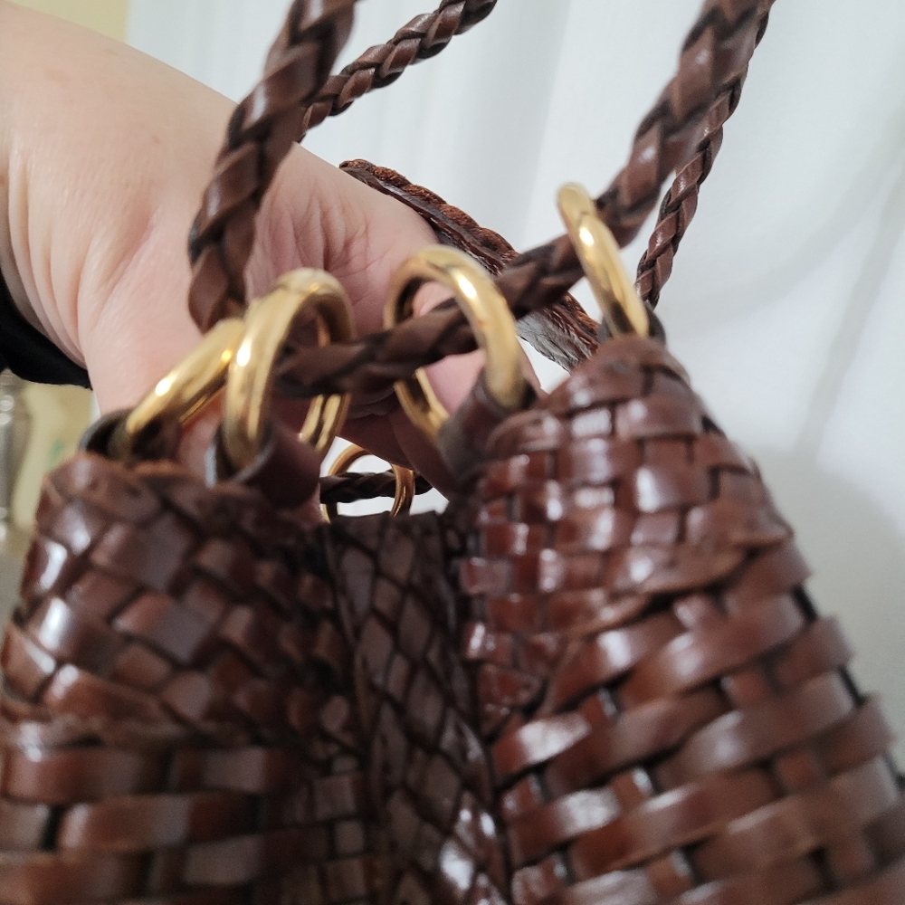 CEM Eberle Crossbody Vintage Woven Leather Bag - EUC - Picture 6 of 13